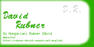 david rubner business card
